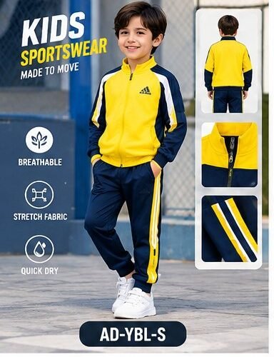 AI-generated concept mockup for kids sportswear AD-YBL-S; actual item may differ
